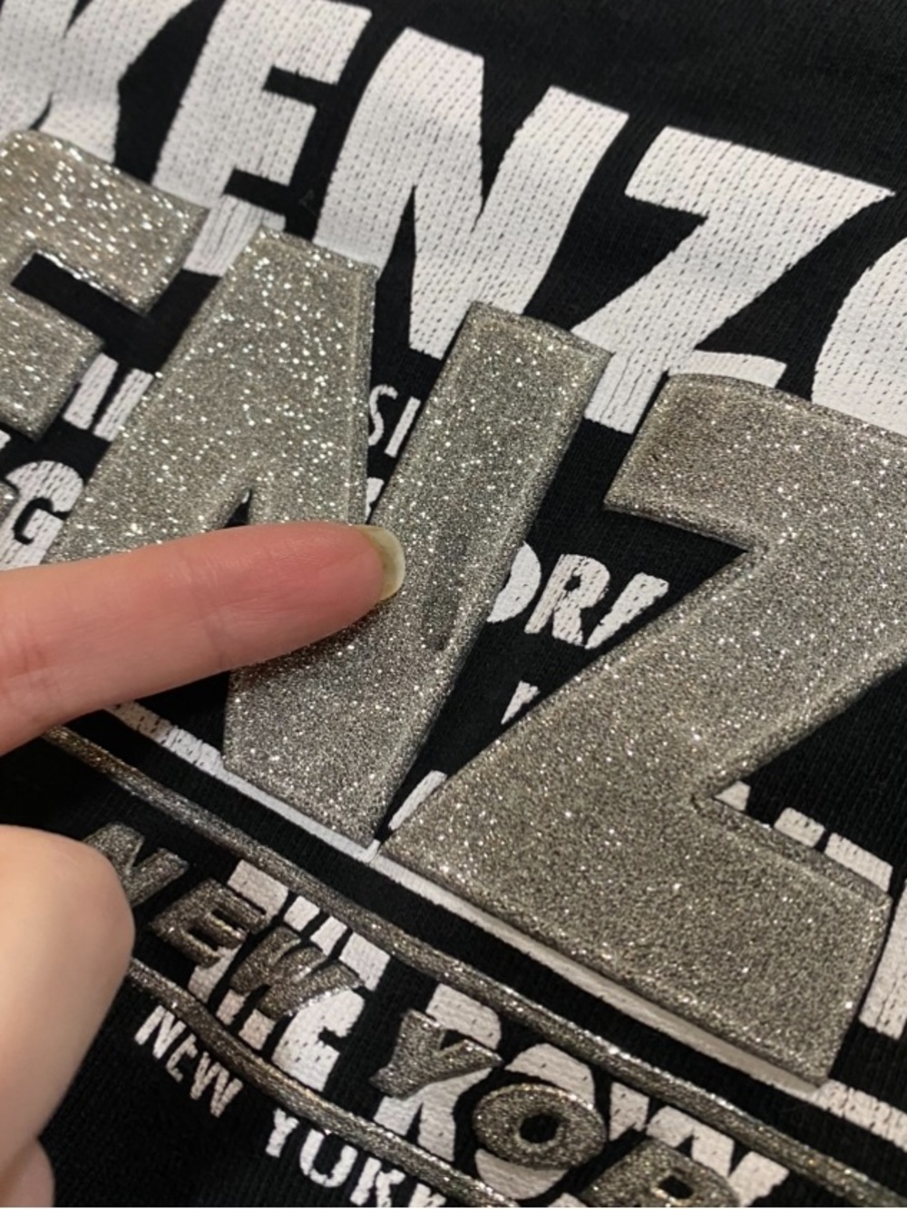 Kenzo Paris Glitter Lace Up Graphic Sweatshirt Small - Picture 3 of 9